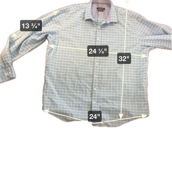 Bugatchi Shaped Fit Merns size xl blue longsleeve‎ Button up Preowned - Picture 6 of 6
